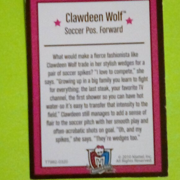 Monster high Clawdeen & Cleo paper doll & helmets - Picture 6 of 7